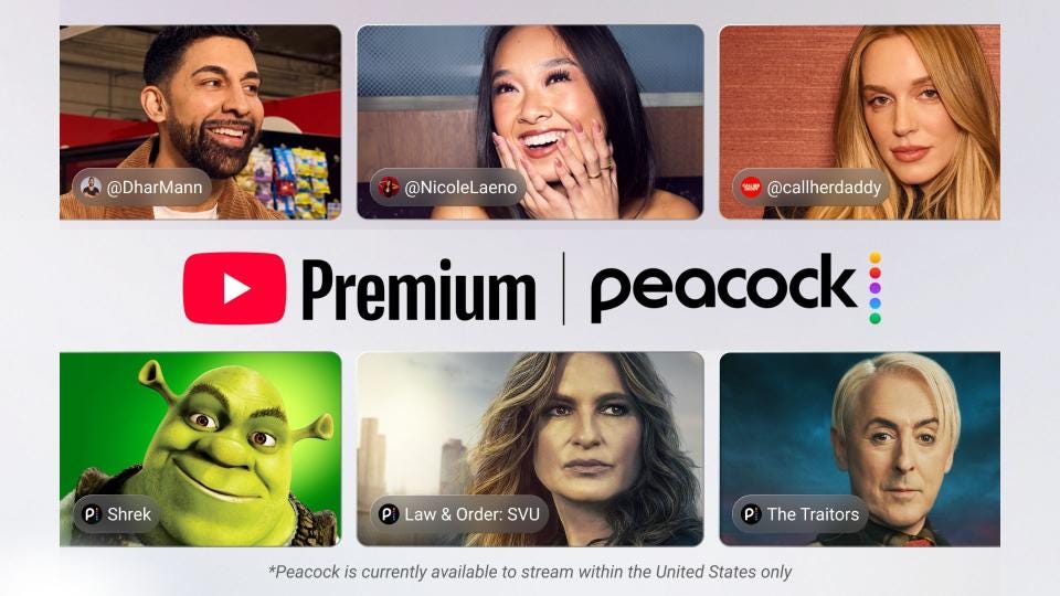 Peacock with YouTube Premium Peacock with YouTube Premium