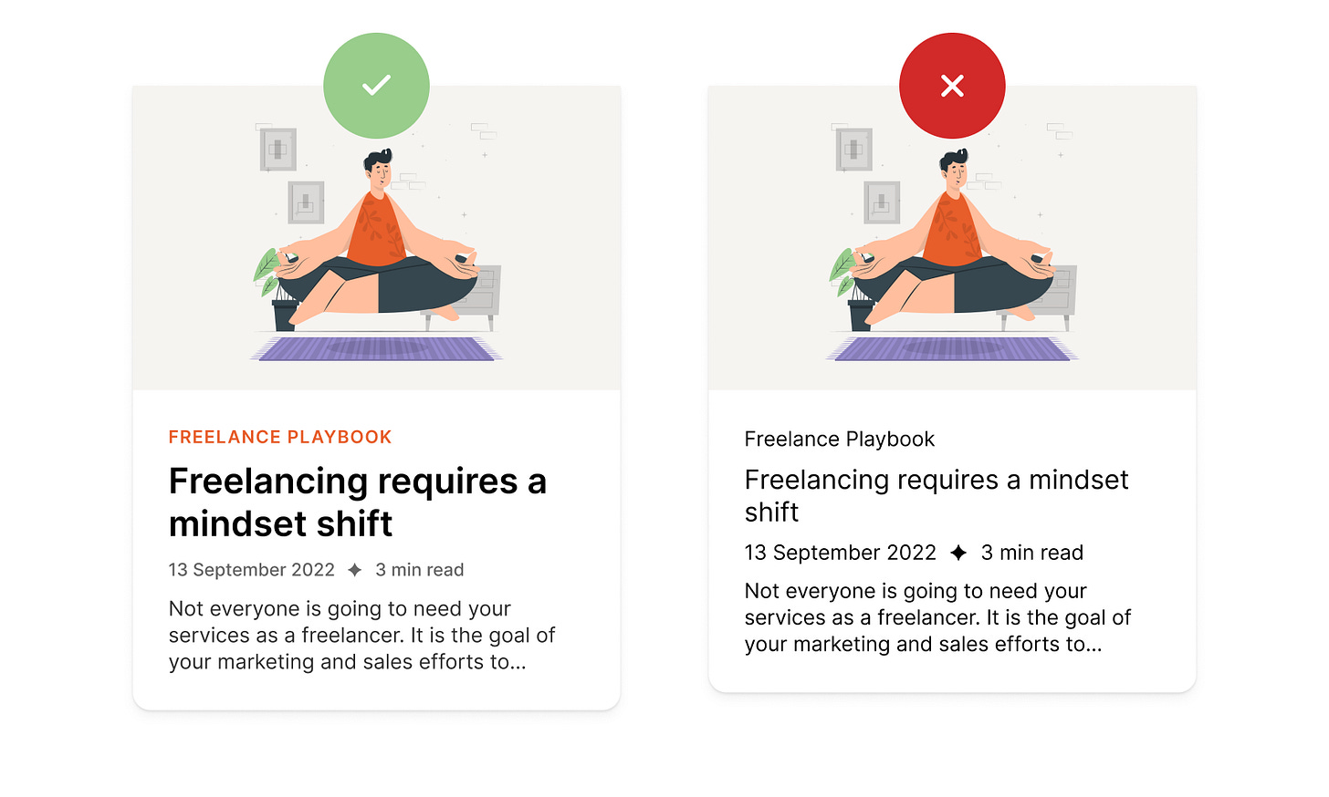 Improving the readability of content cards