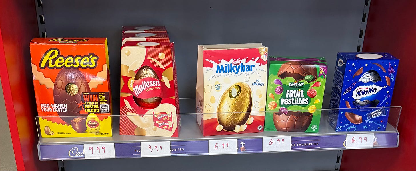 Some undiscounted Easter eggs. As perhaps you surmised.