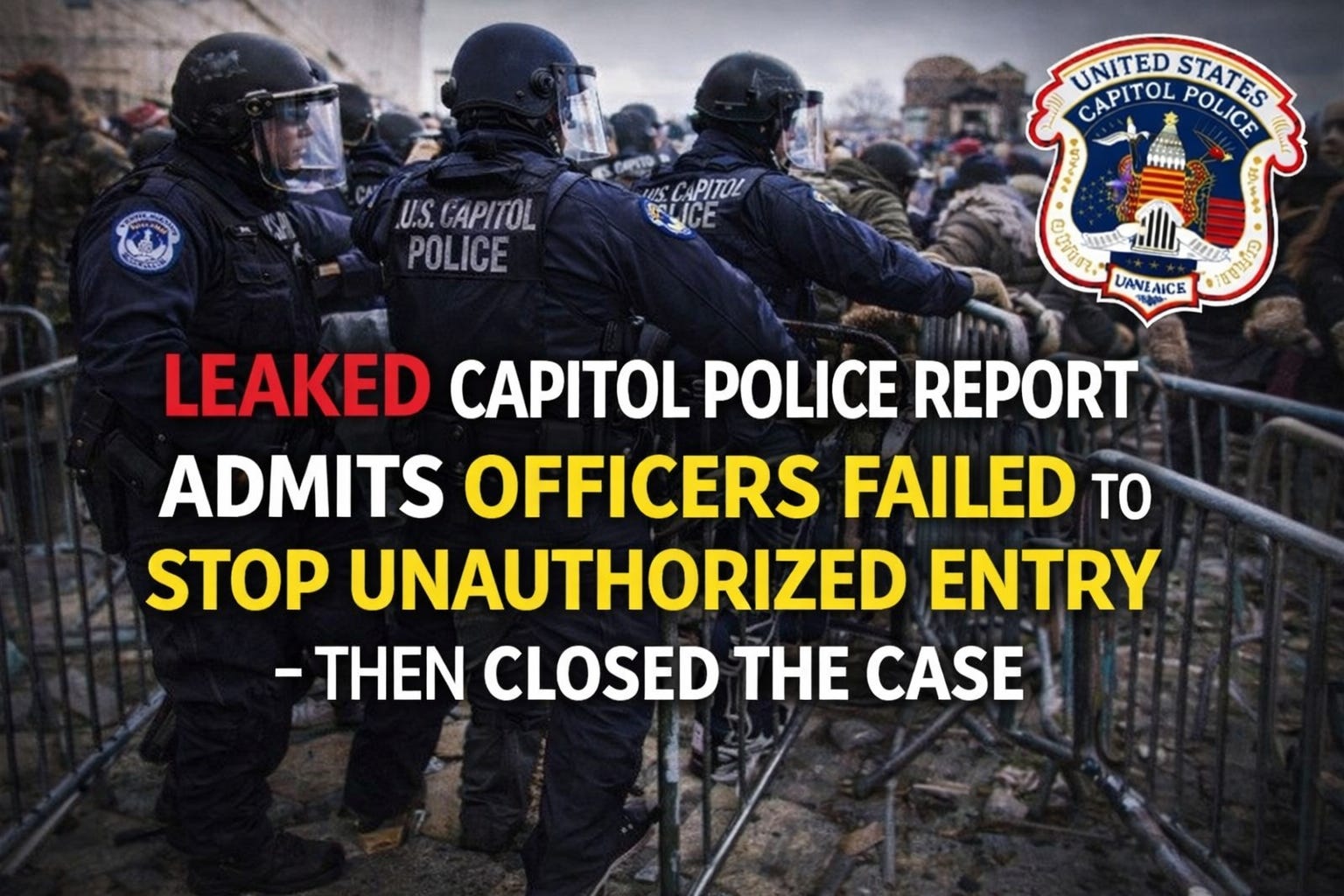 Leaked Capitol Police Report Admits Officers Failed to Stop ...