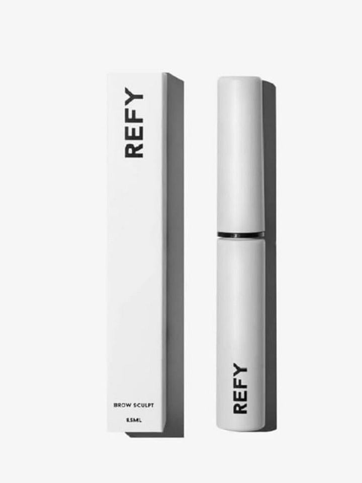 Side by side view of elf Glow Reviver Slipstick hybrid lipstick in Loveslick and Refy Brow Gel 