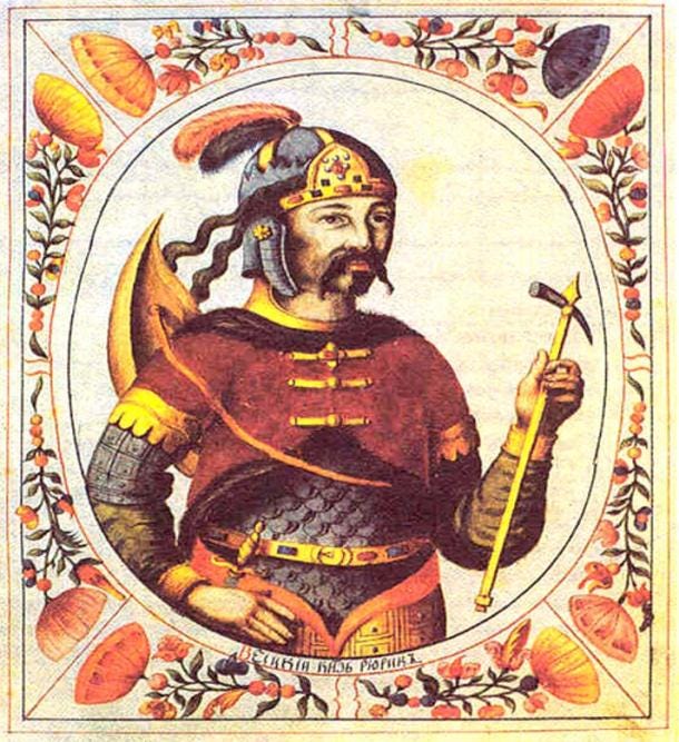Painting of the leader Rurik dated 1672. Painting of the leader Rurik dated 1672.