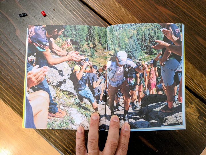 Two double-page spreads from the trails chapter of This is Running by Raziq Rauf