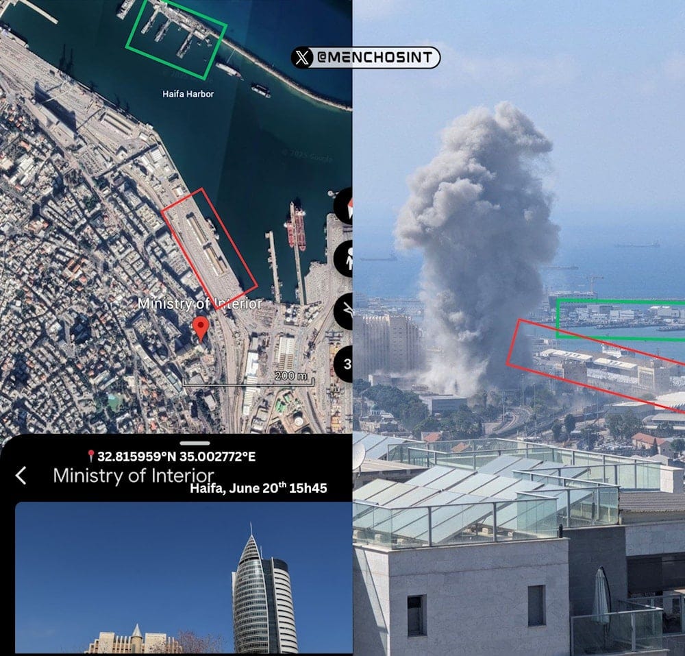 The strike on Haifa shows a building near the Ministry of Interior on June 20, 2025 (Social media) The strike on Haifa shows a building near the Ministry of Interior on June 20, 2025 (Social media)