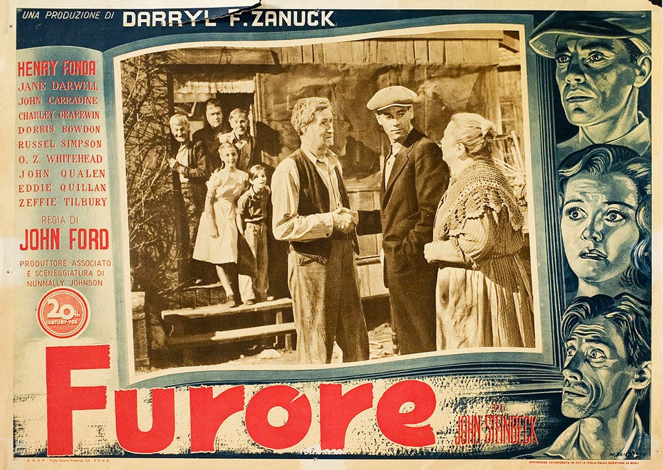 The Grapes of Wrath Original 1948 Italian Fotobusta Movie Poster