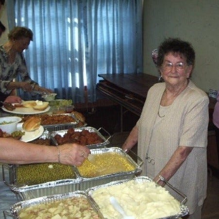 Grandma with her buffet
