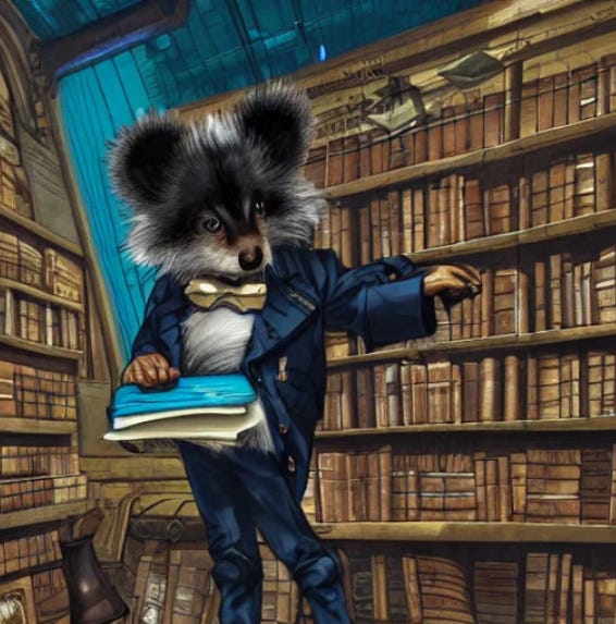 صورة مولّدة عبر نموذج Stable Diffusion لـ"قرصان الكتب"