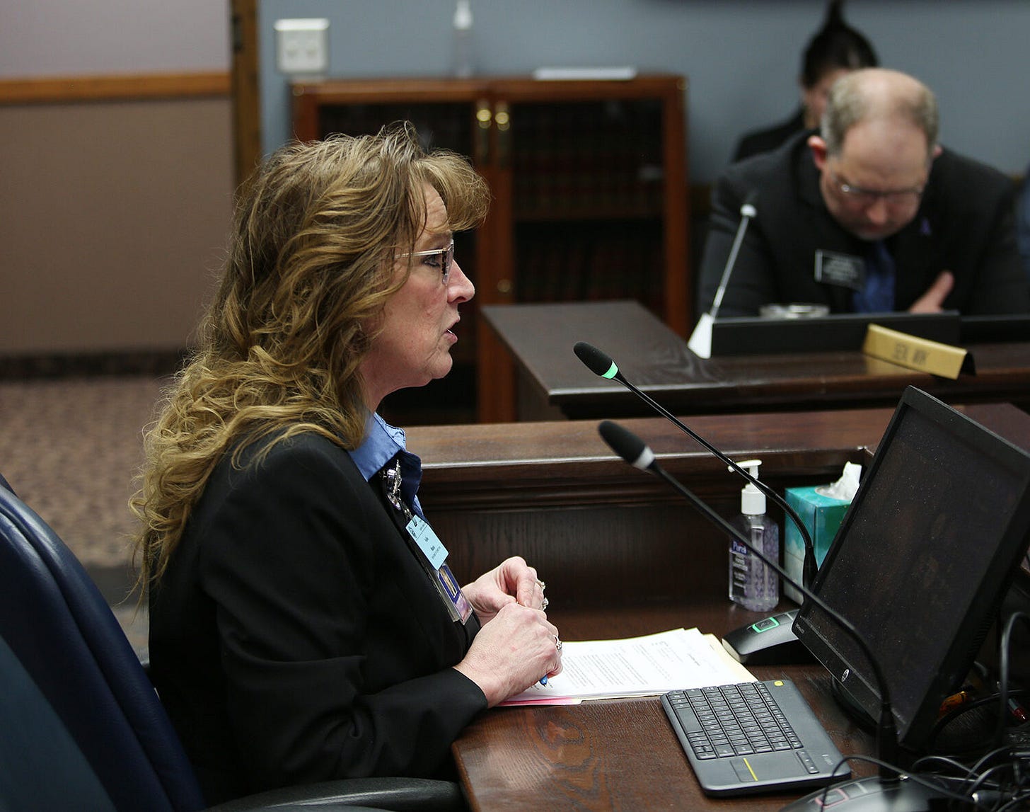 Corrections Secretary Kellie Wasko speaks to lawmakers on Feb. 21, 2024. (John Hult/South Dakota Searchlight) Corrections Secretary Kellie Wasko speaks to lawmakers on Feb. 21, 2024. (John Hult/South Dakota Searchlight)