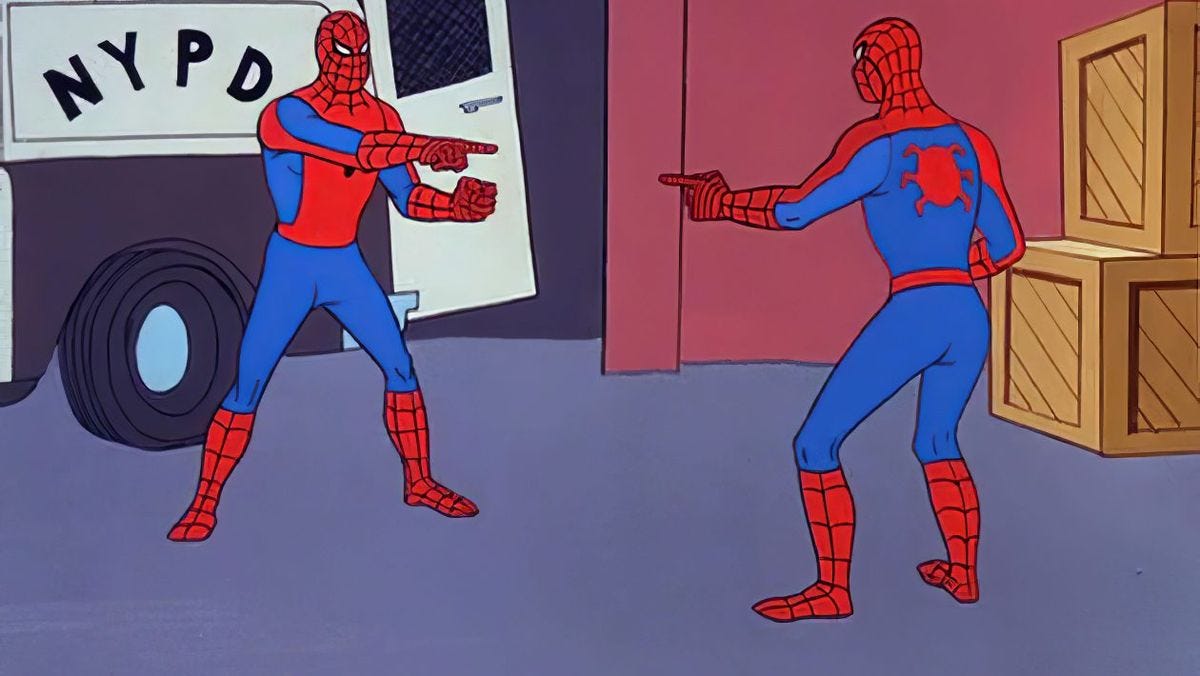 spider man pointing meme - spider man pointing meme