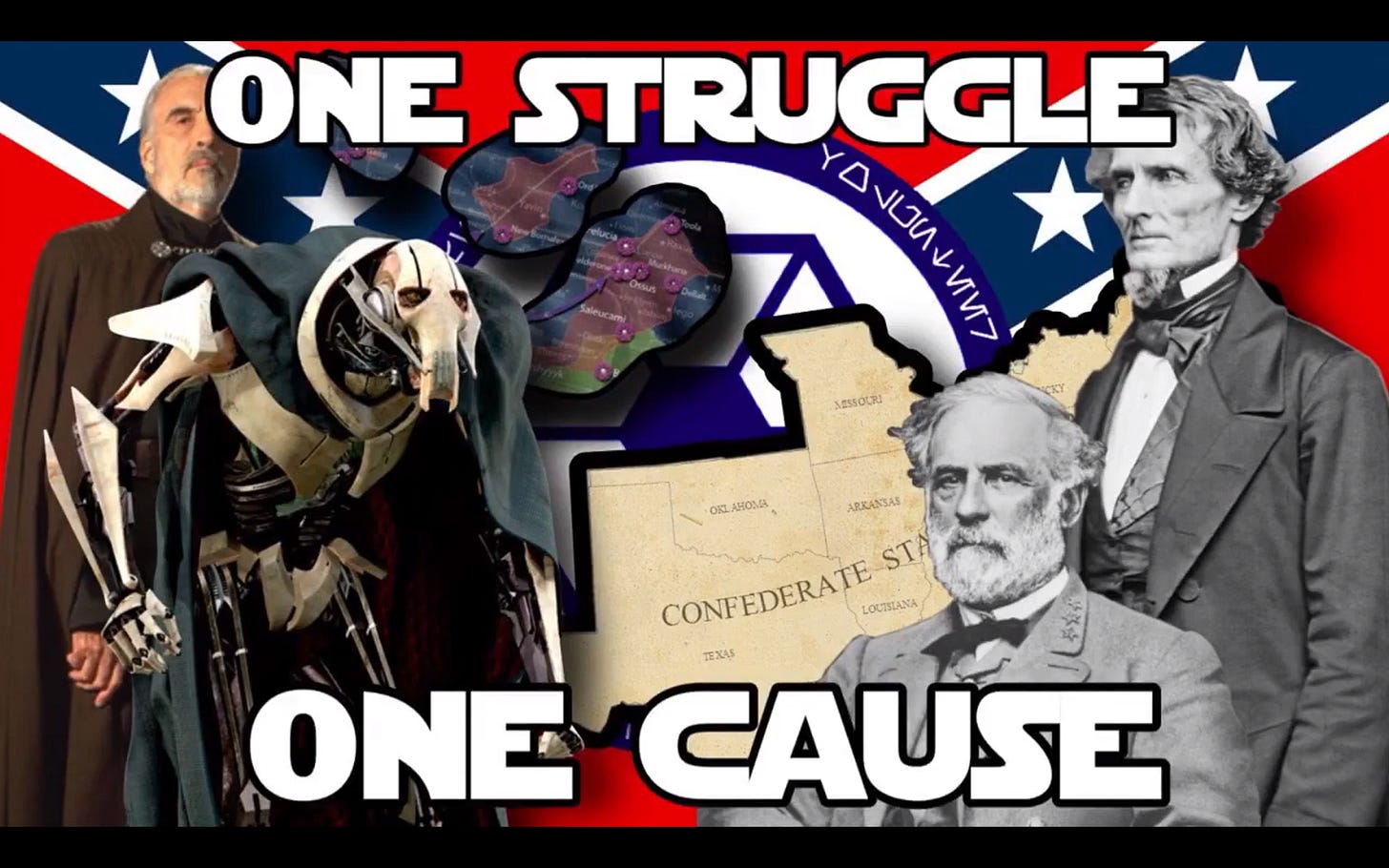 Count Dooku, General Grievous, Jefferson Davis, and Robert E. Lee
