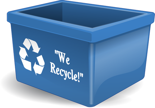 Vector illustration of blue plastic recycling bin Vector illustration of blue plastic recycling bin