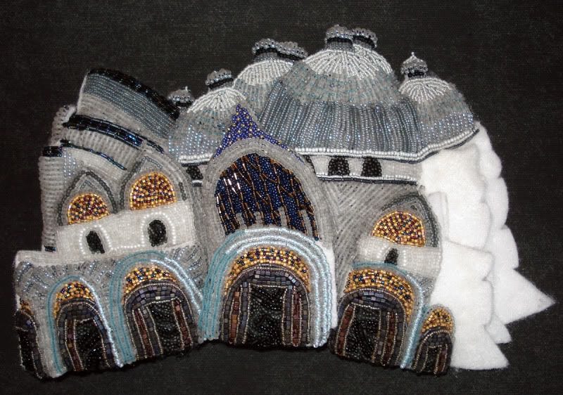 beaded beadwork Save Venice Italy St. Marks Square campanile erosion fiber art Basilica architecture bead embroidery blog relief painting beaded beadwork Save Venice Italy St. Marks Square campanile erosion fiber art Basilica architecture bead embroidery blog relief painting
