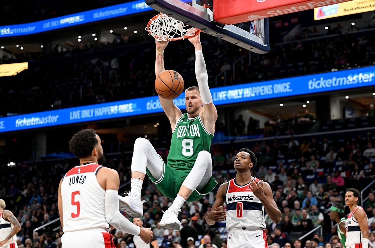 Kristaps Porziņģis is bringing the pain in Boston. GREG FIUME/GETTY IMAGES
