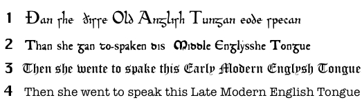 Old, Middle, and Modern English