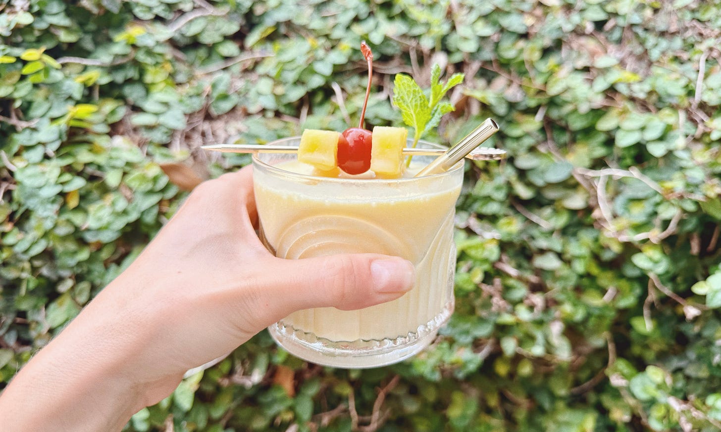 A photo of a Piña Colada.