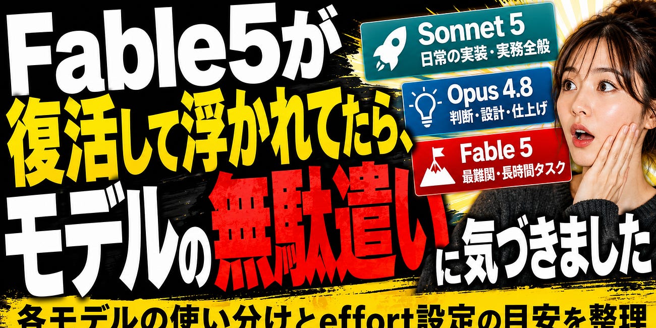 Fable5が復活して浮かれてたら、モデルの無駄遣いに気づきました