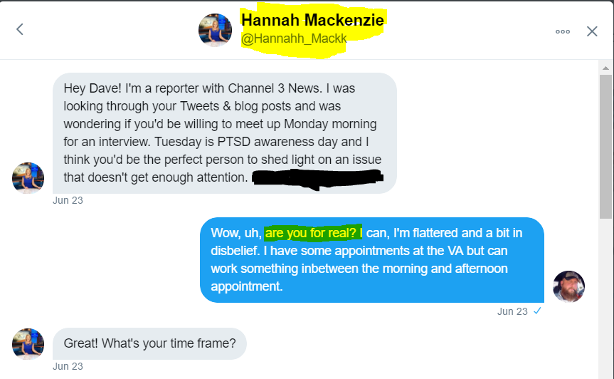 PTSDDaddy Hannah Mackenzie from Channel 3 News PTSDDaddy Hannah Mackenzie from Channel 3 News