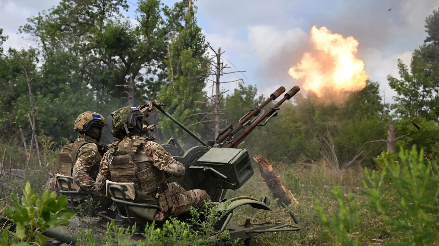 Russian serviceman of the Central military district air defense unit fire the ZU-23 anti-aircraft gun at an air target in the Avdeyevka sector of the frontline amid Russia's military operation in Ukraine, Russia - Sputnik International, 1920, 23.09.2024