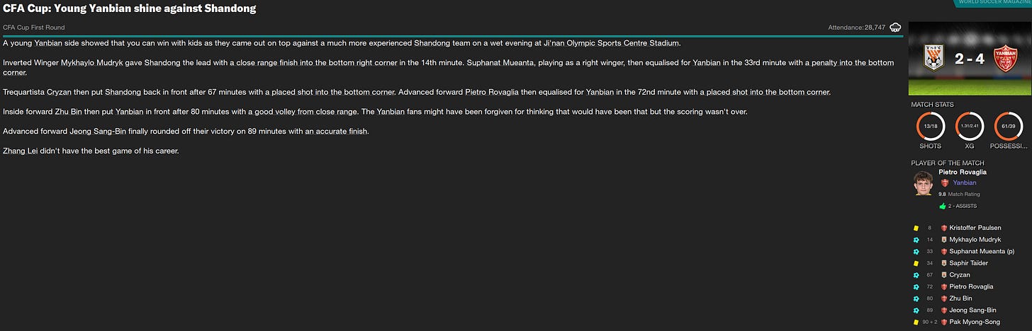 Football Manager 2023 Match Review