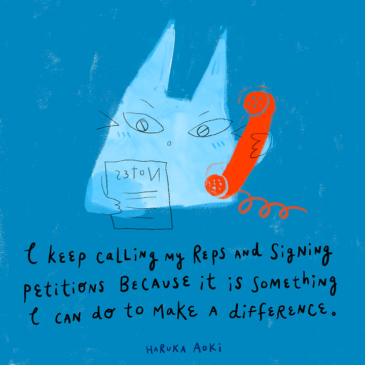 a gallery of colorful illustrated cat graphics expressing solidarity with Palestine