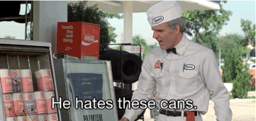 'he hates these cans' scene from The Jerk 'he hates these cans' scene from The Jerk