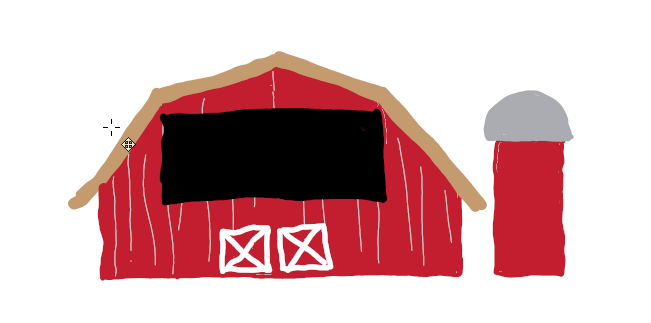 cartoon barn with silo