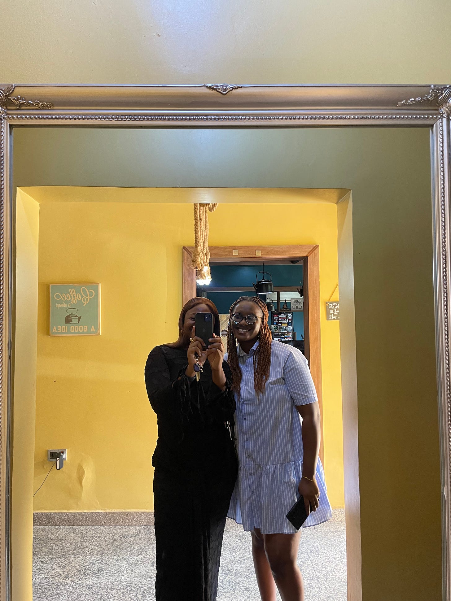 Stella and Althea Storm taking a mirror selfie