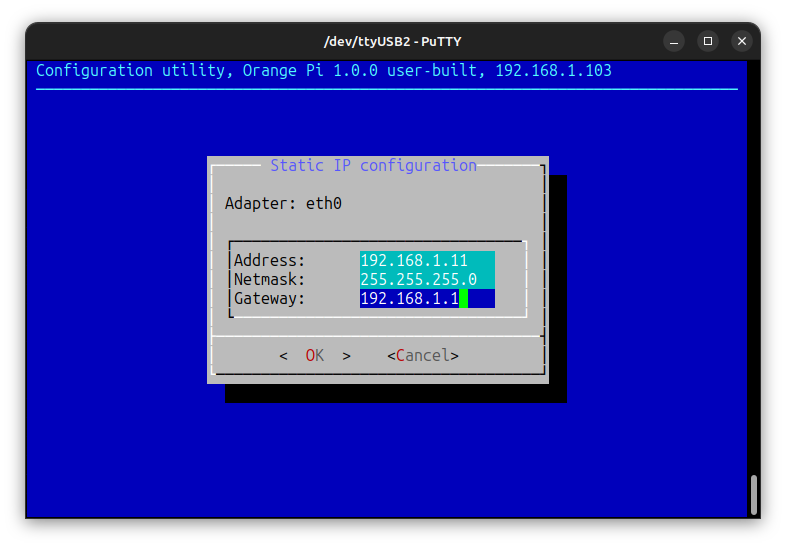 Setting static IP on Orange Pi Setting static IP on Orange Pi