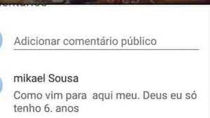 Como vim para aqui meu. Deus eu só tenho 6. anos | Facebook