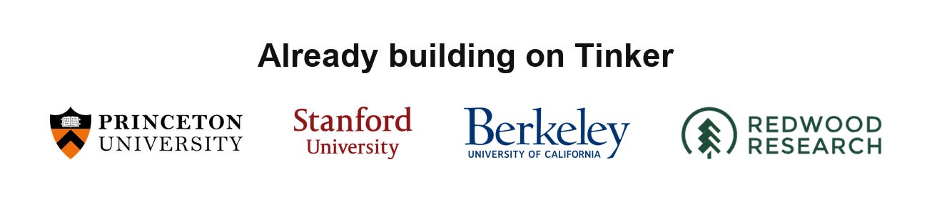 Researchers at Princeton, Stanford, Berkeley, and Redwood Research building on Tinker Researchers at Princeton, Stanford, Berkeley, and Redwood Research building on Tinker
