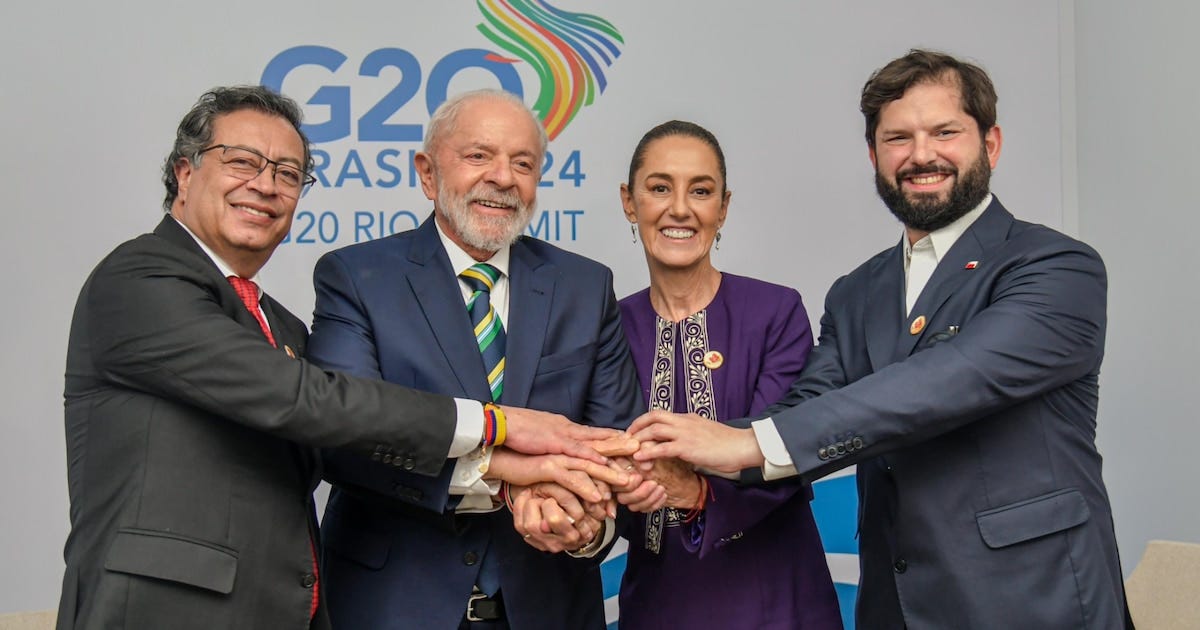 Cumbre del G20: Petro, Lula, Sheinbaum y Boric discutieron “de tú a tú” varias iniciativas regionales - Infobae Cumbre del G20: Petro, Lula, Sheinbaum y Boric discutieron “de tú a tú” varias iniciativas regionales - Infobae