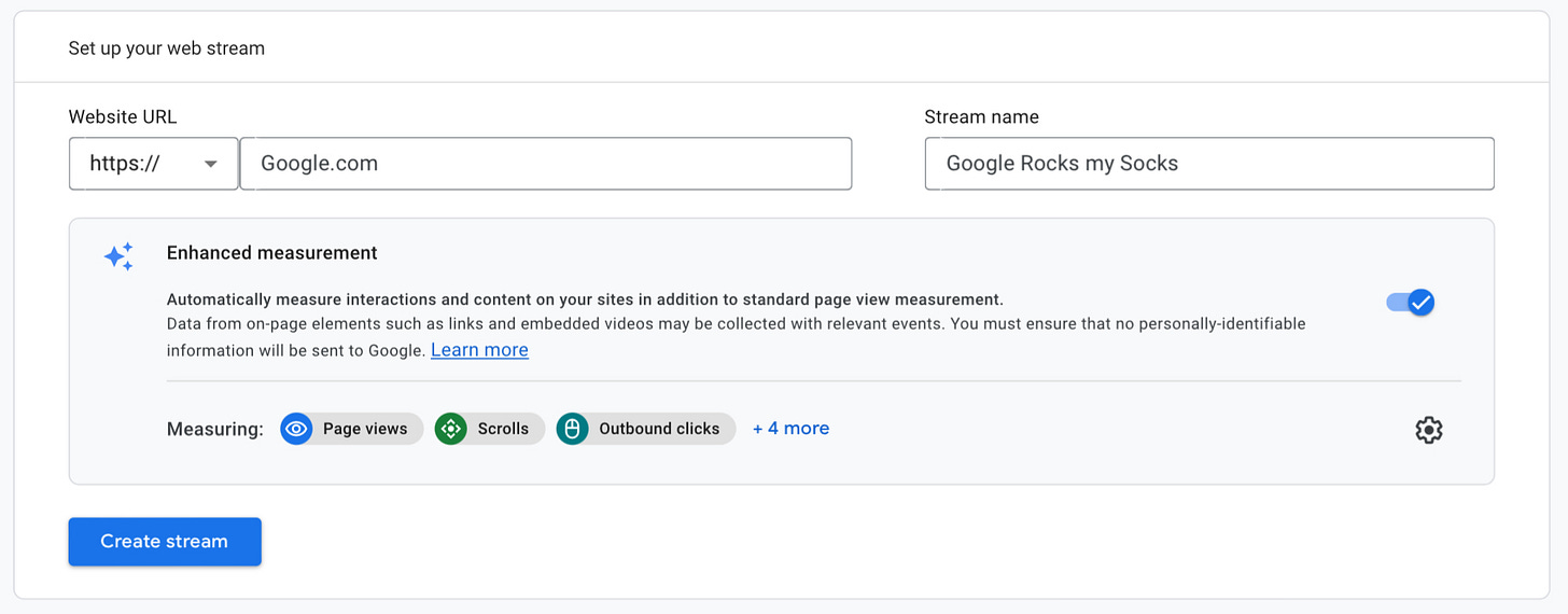Google Tag Manager "stream" options | Xybercraft — Tech Articles  | Judah Estrada | Substack
