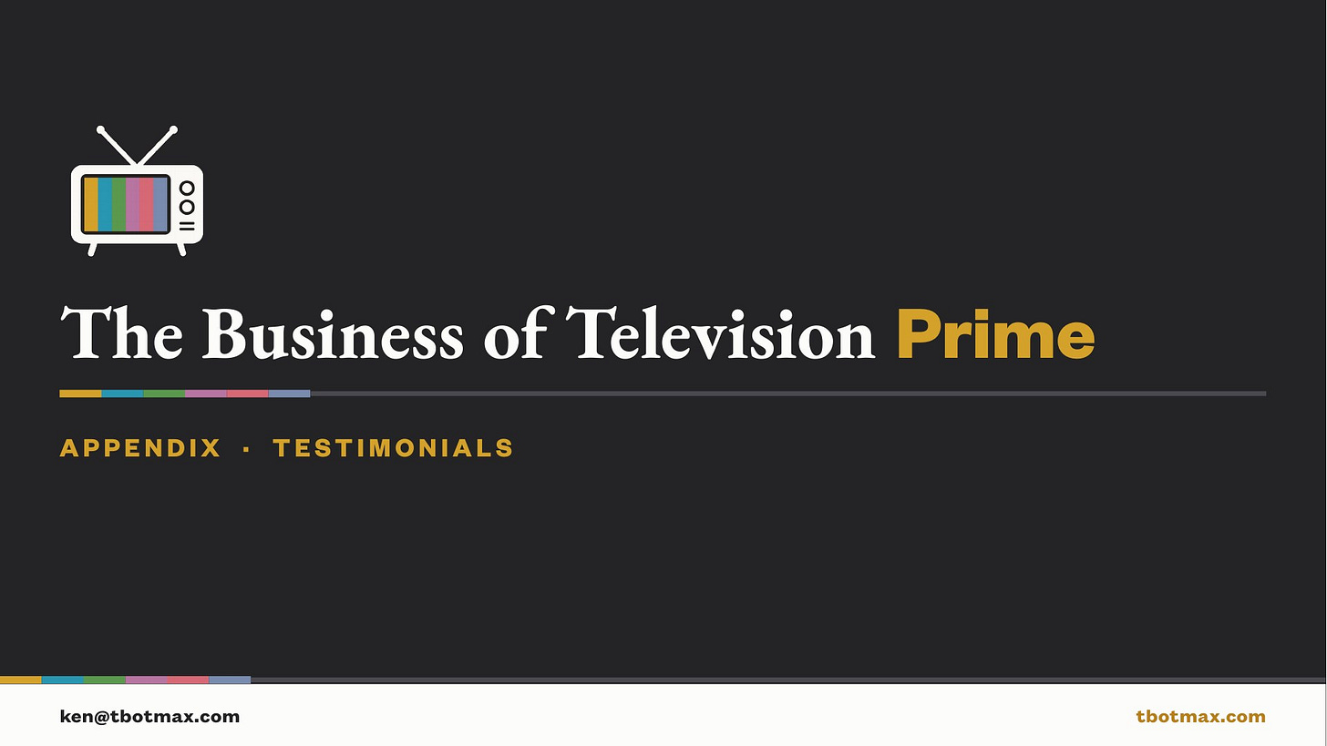 The Business of Television Prime, slide 15 The Business of Television Prime, slide 15