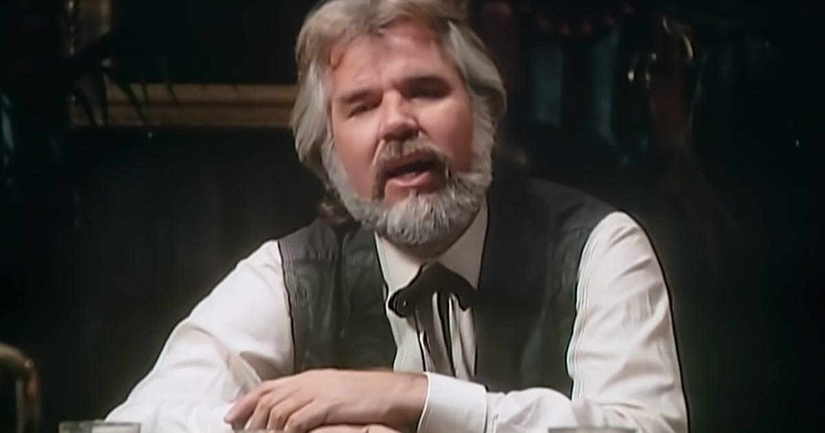 Kenny Rogers in the music video for his hit song 'The Gambler'