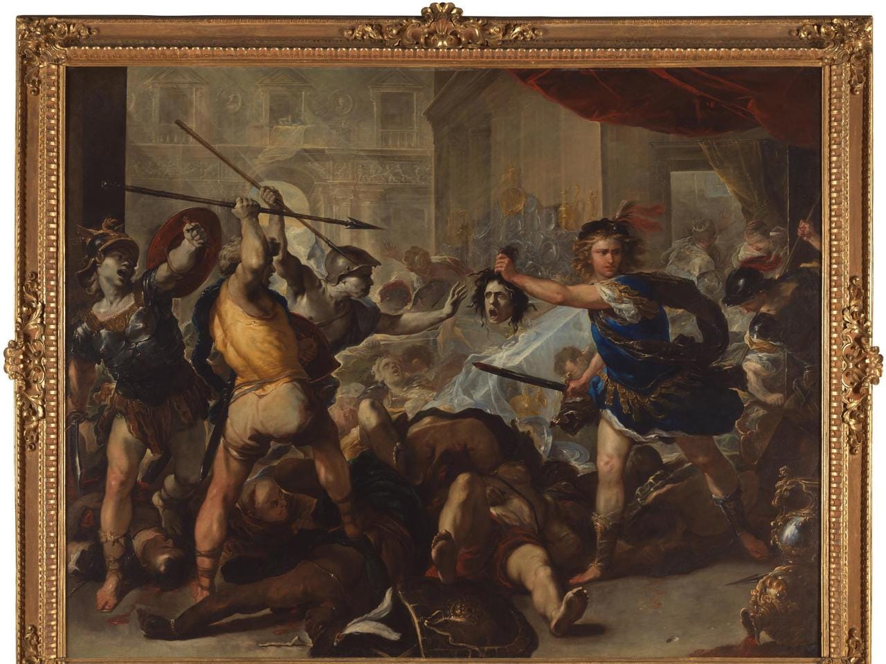 Luca Giordano | Perseus turning Phineus and his Followers to Stone | NG6487  | National Gallery, London