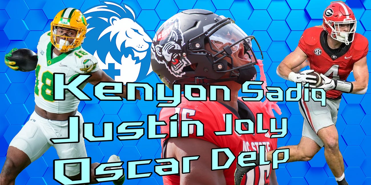 Draft 2026: TE - Kenyon Sadiq, Justin Joly, Oscar Delp