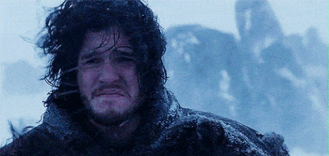 Jon Snow looking miserable in the cold
