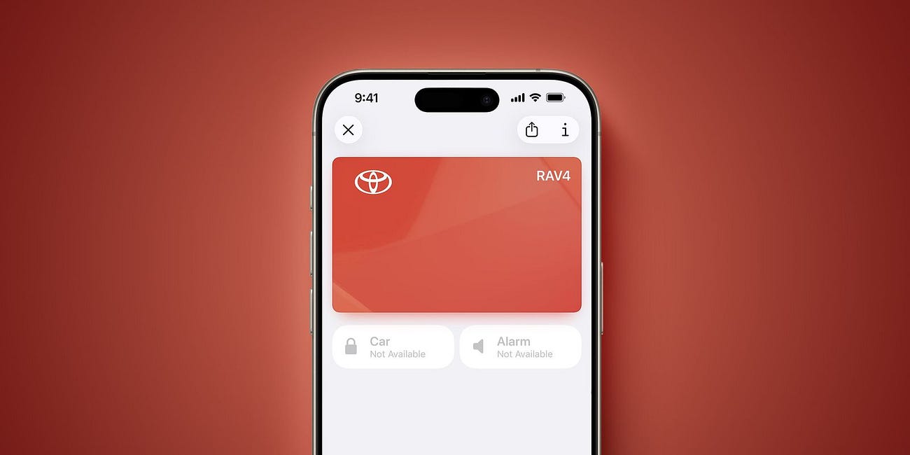 Toyota Adopts Apple Wallet Car Keys with a Catch