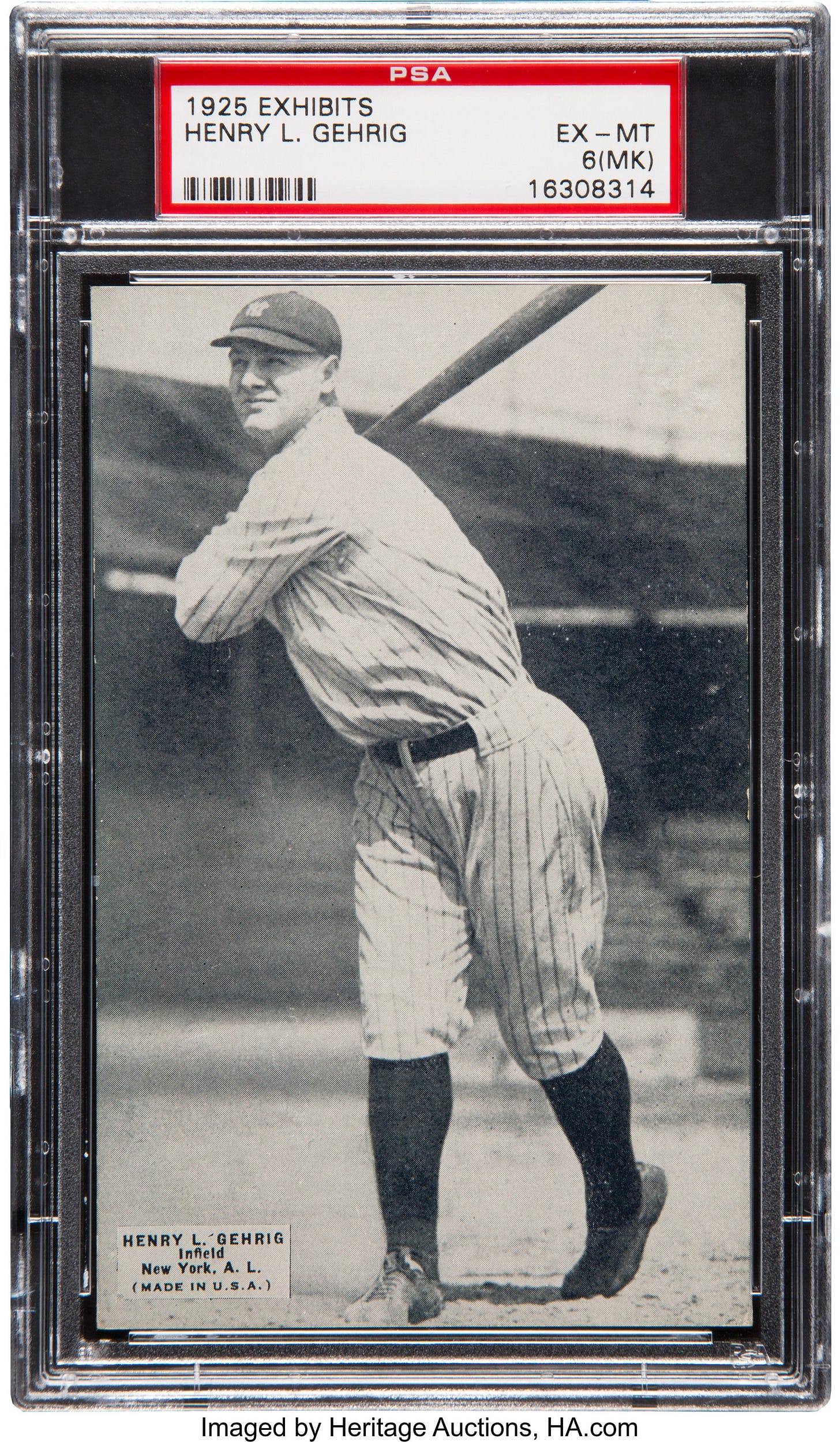1925 Exhibits Lou Gehrig Rookie PSA EX-MT 6 (MK).... Baseball Cards | Lot  #80029 | Heritage Auctions