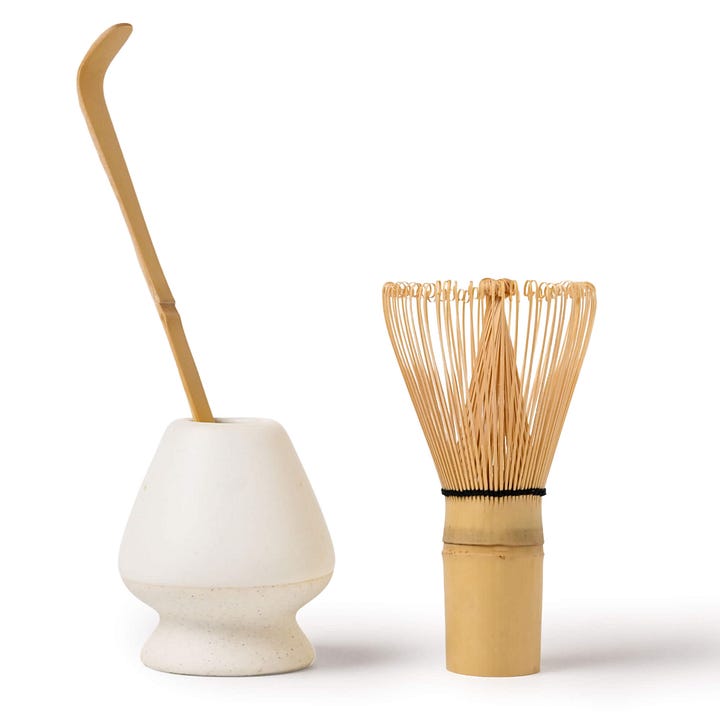 Matcha bowl (chawan) and whisk (chasen)