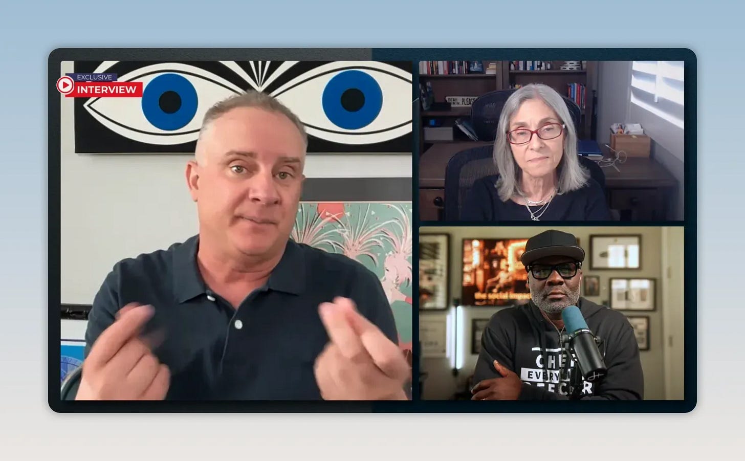 Screenshot from an interview discussing networking proximity and perception