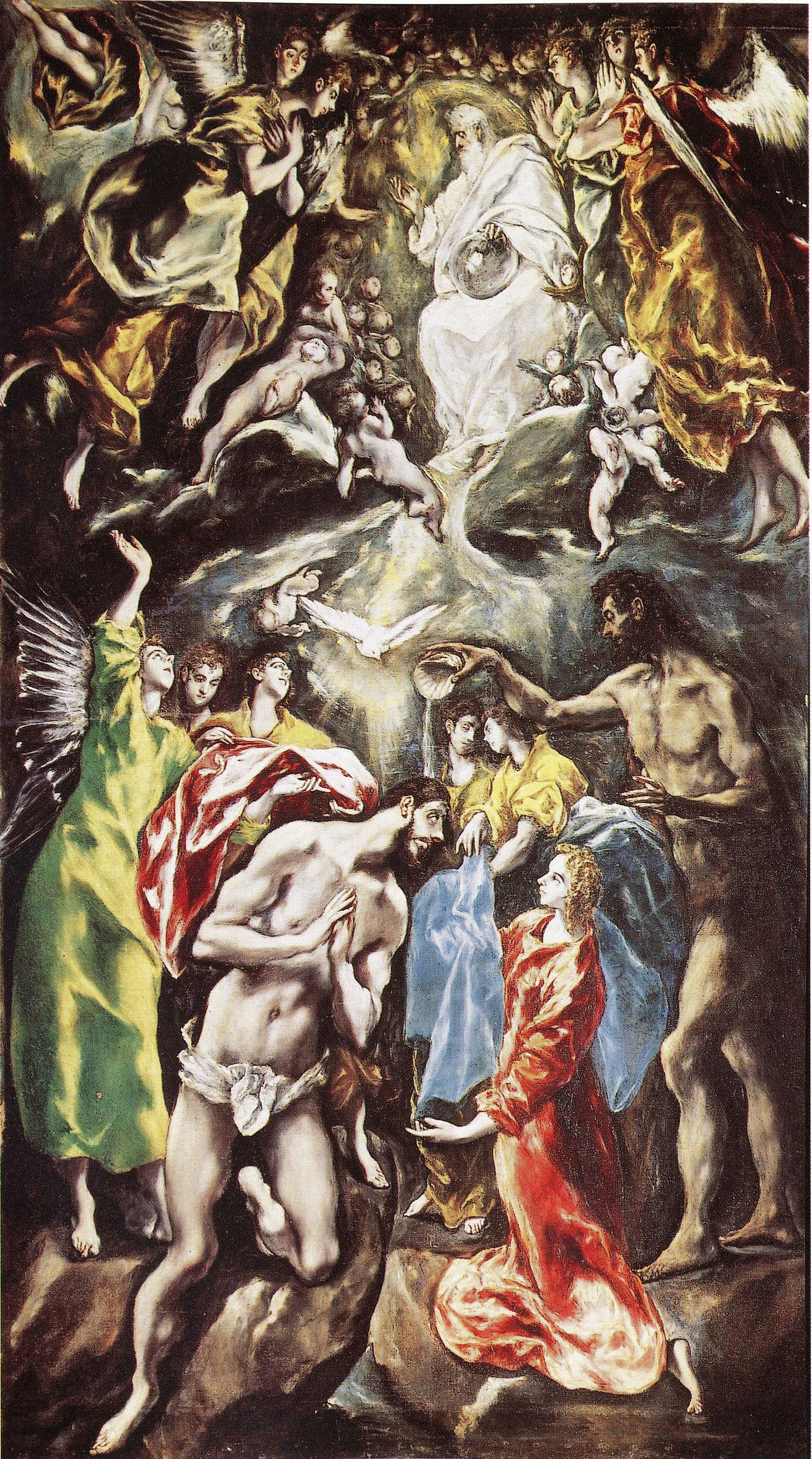 El Greco and Jorge Manuel, The Baptism of Christ, 1608-1614. Hospital Tavera, Toledo. El Greco and Jorge Manuel, The Baptism of Christ, 1608-1614. Hospital Tavera, Toledo.