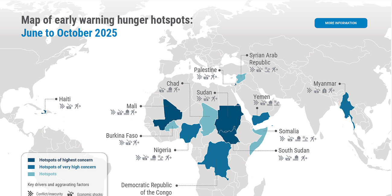 Chartbook 400: Murder not crisis - Why Israel's starvation of Gaza is exceptional in a global context. 