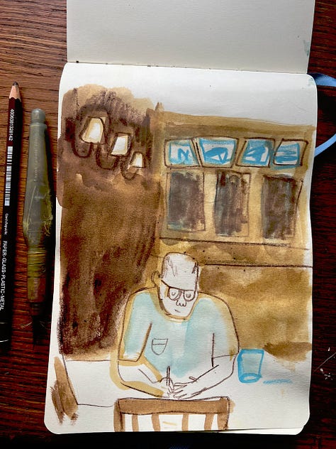 Sketchbook drawings of people by Beth Spencer