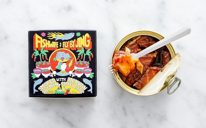 Smoked Salmon with Sichuan Chili Crisp | 3.2 oz | Fishwife Tinned Seafood  Co. | Good Eggs