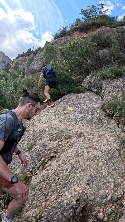 The climb from Monistrol de Monsterrat towards the Monestary
