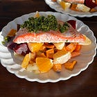 Citrus baked salmon with a pistachio gremolata 