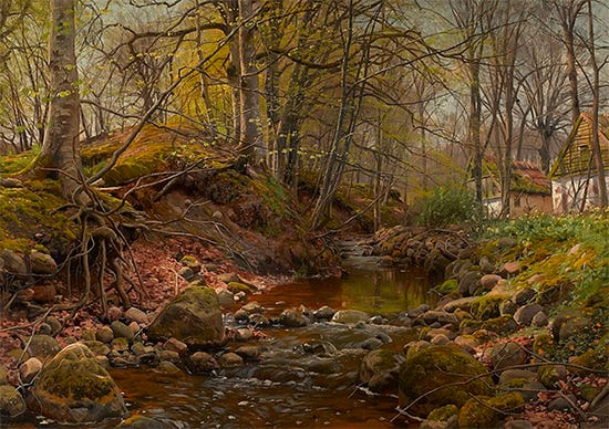 A Forest Stream, Peder Mørk Mønsted A Forest Stream, Peder Mørk Mønsted