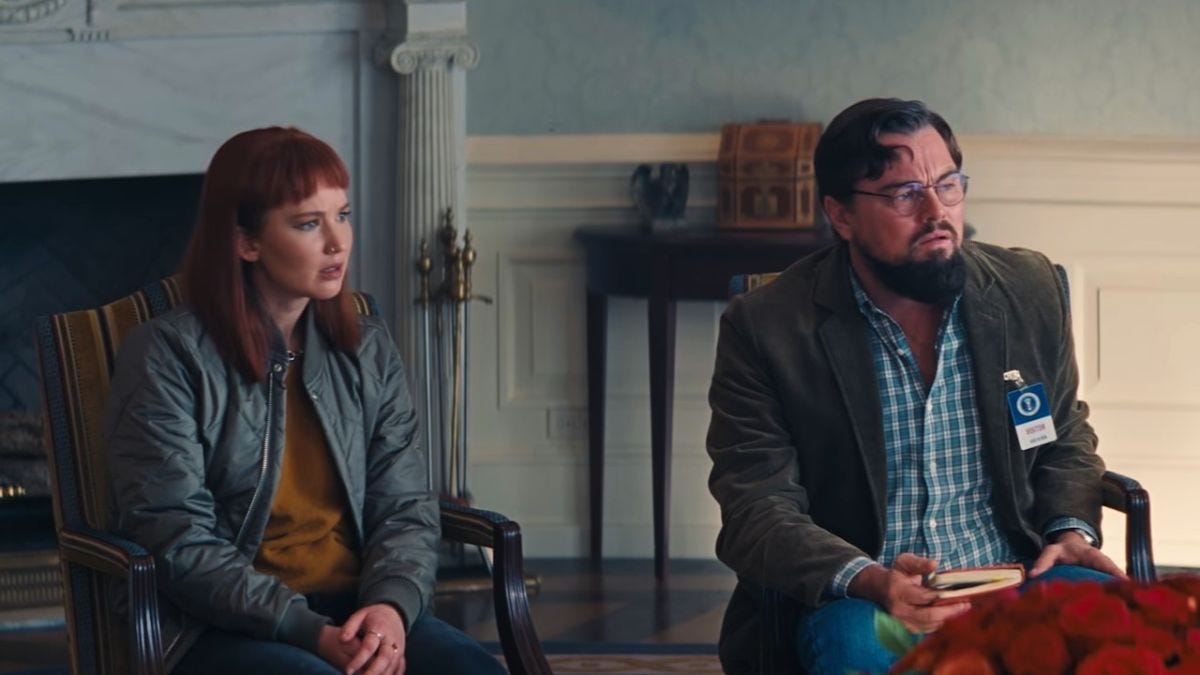 Jennifer Lawrence and Leonardo DiCaprio in Don’t Look Up