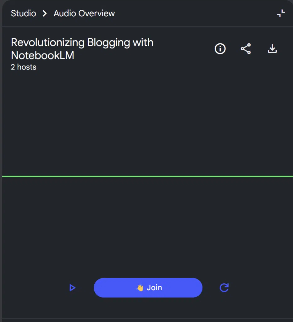 notebook lm  Interactive Mode